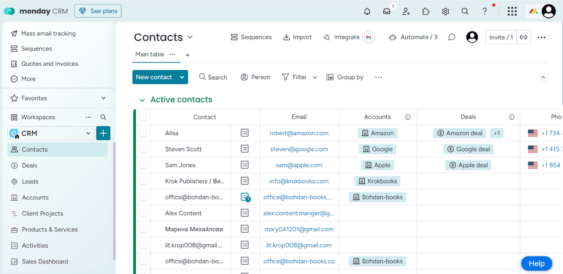 monday CRM for service businesses