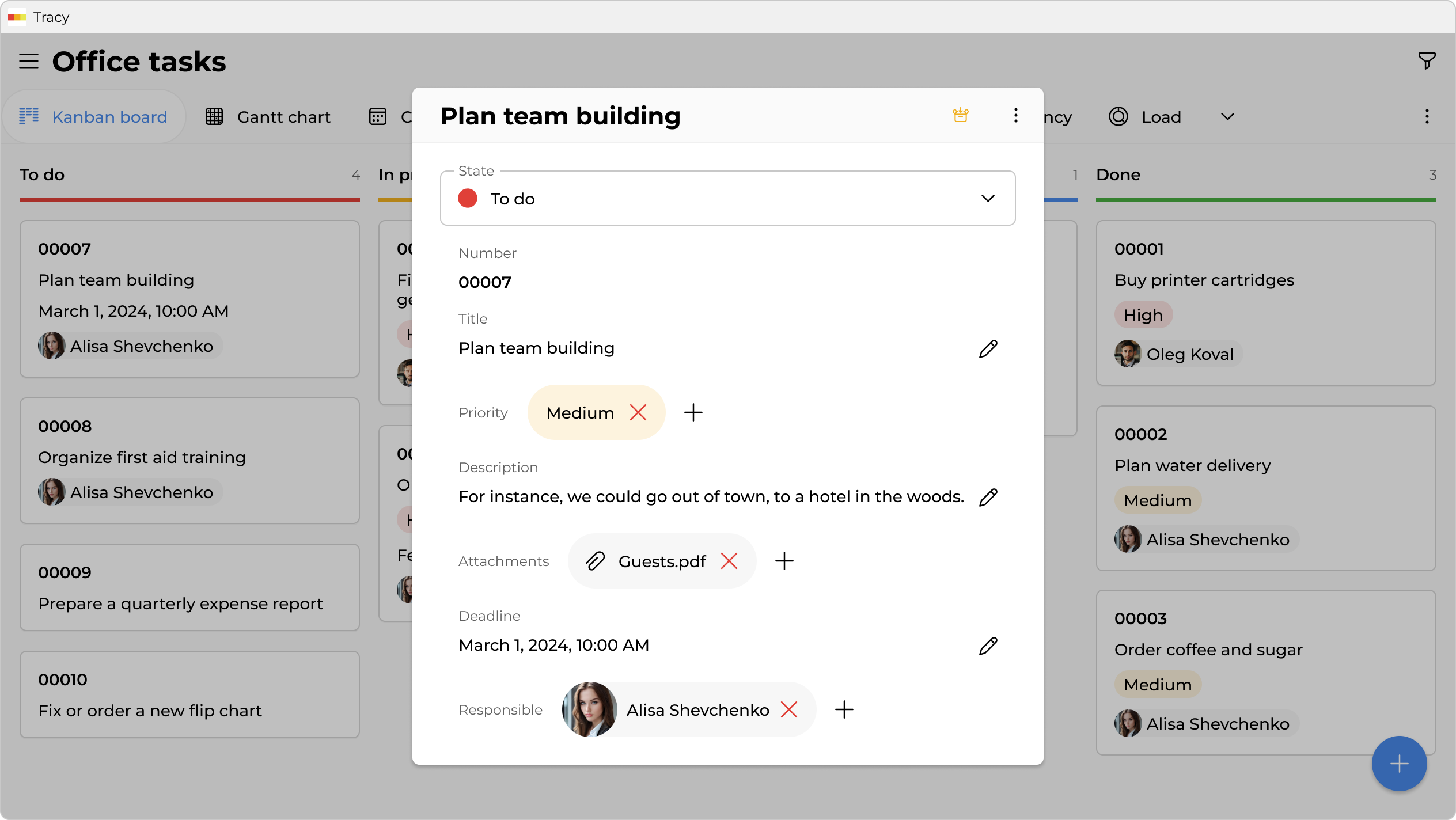 Tracy for project management