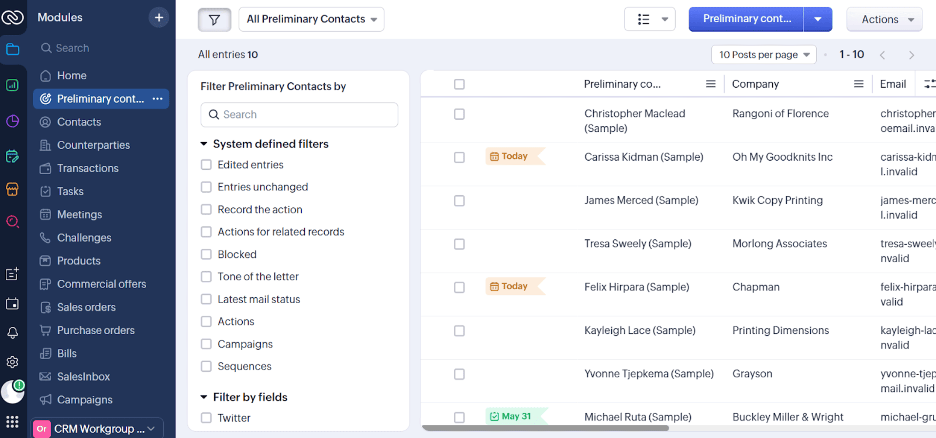 Zoho CRM для сфери послуг