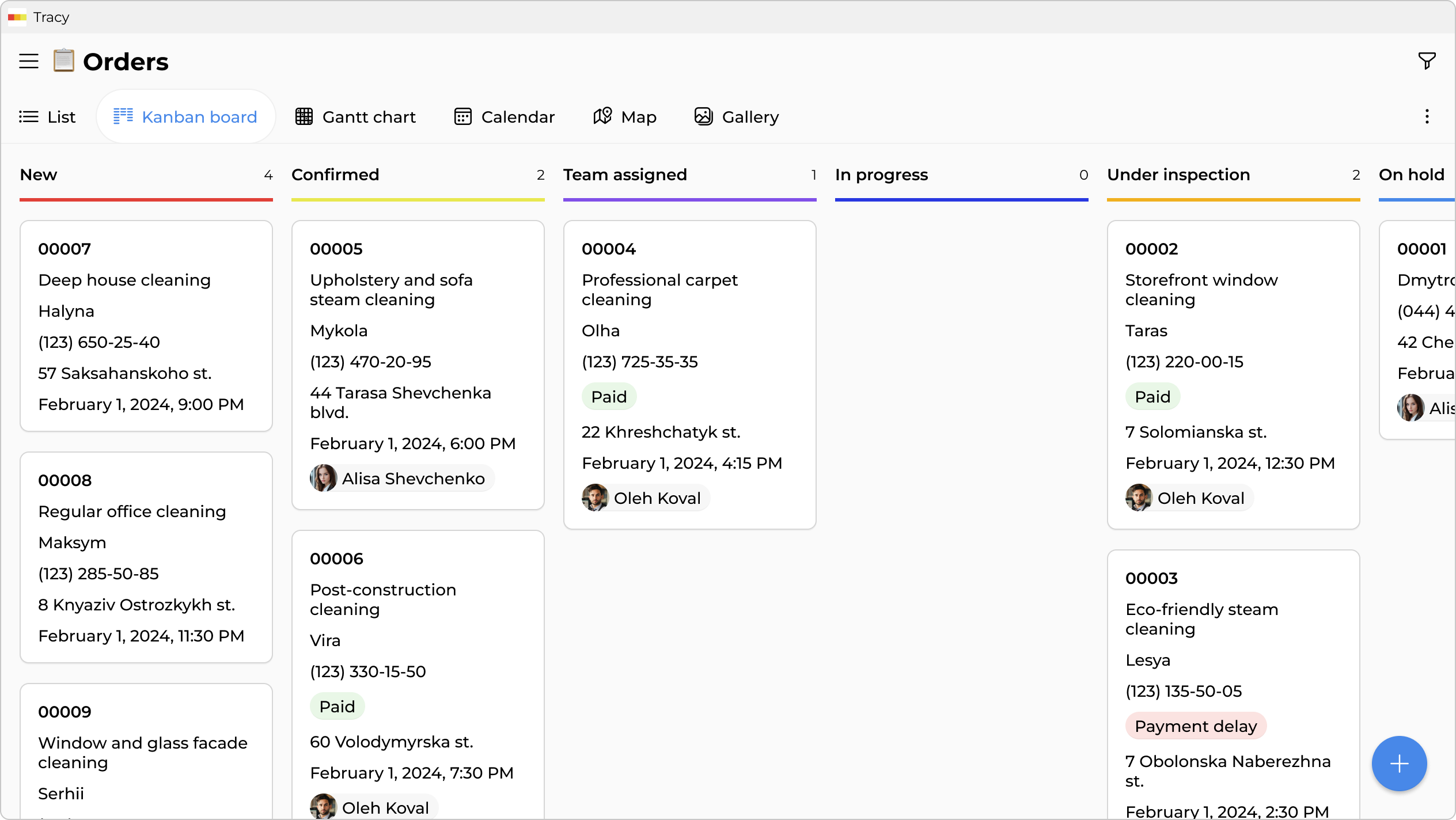 All orders—on one board