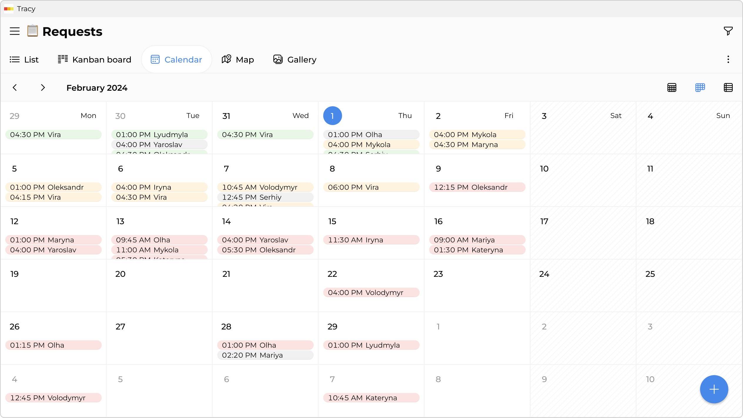 Site visit calendar and reminders