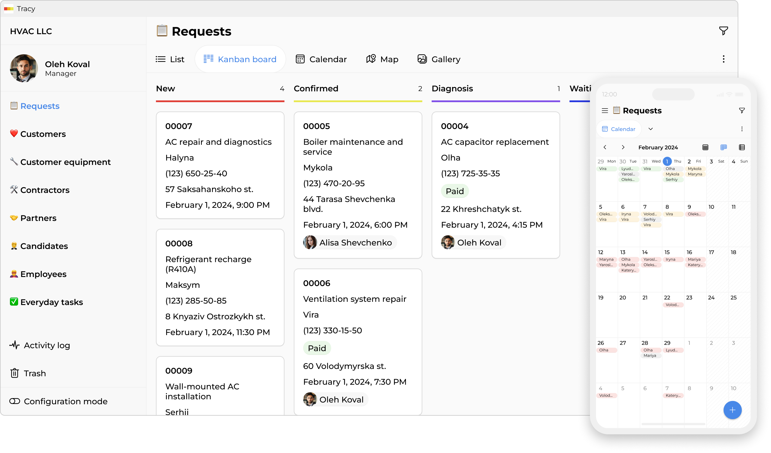 App for HVAC service
