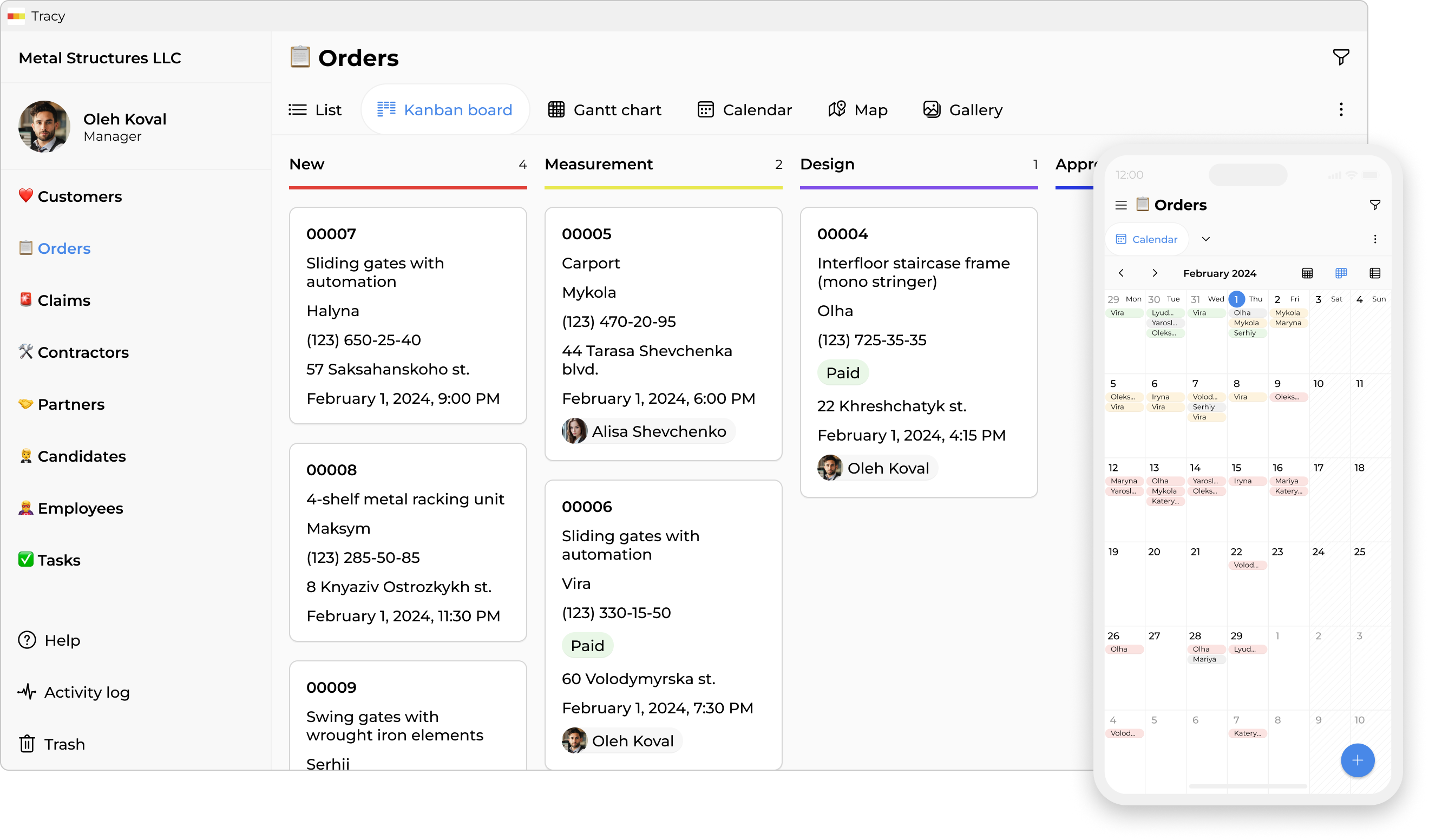 App for metal structure manufacturing