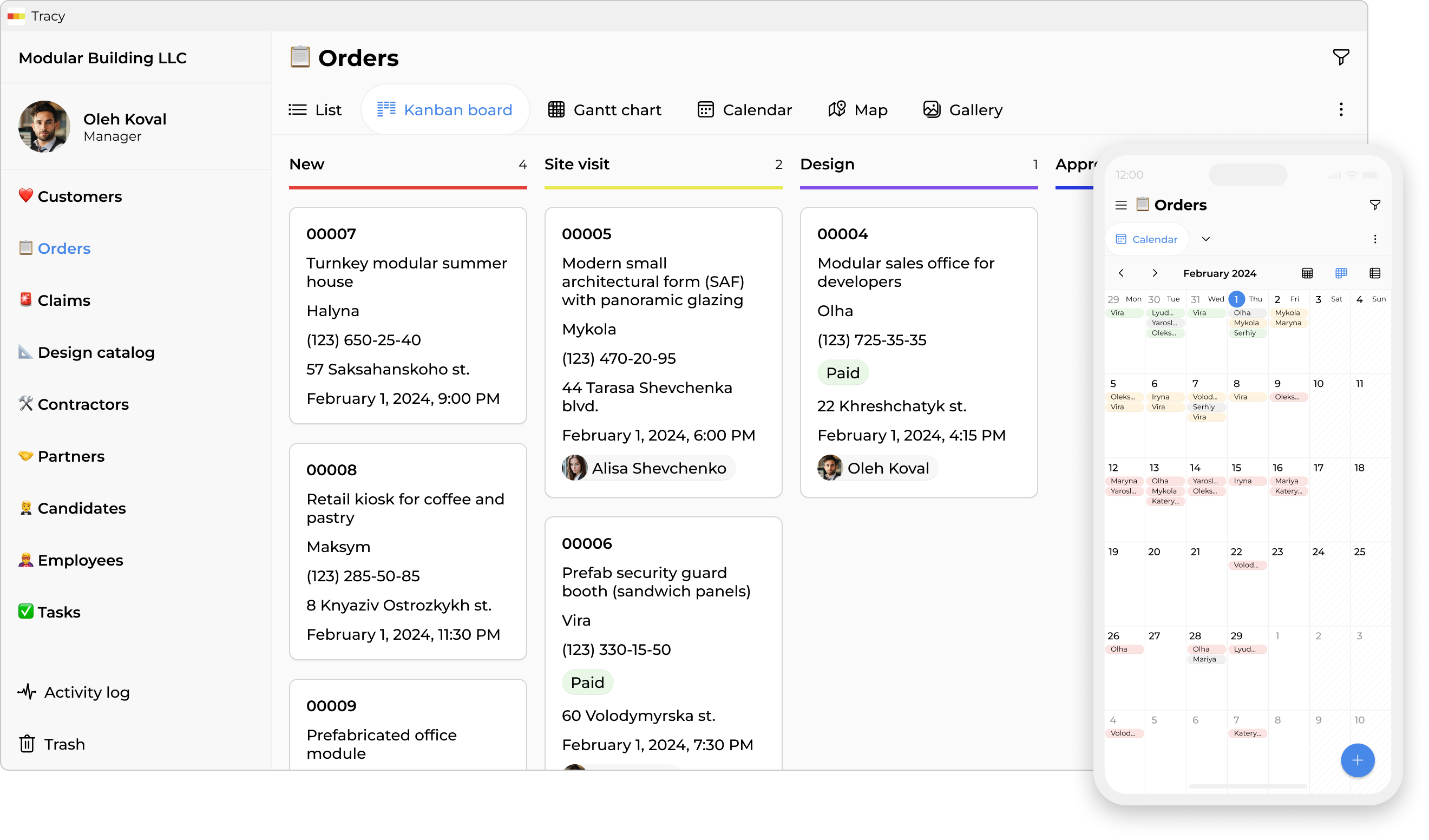 App for modular building and kiosk manufacturing