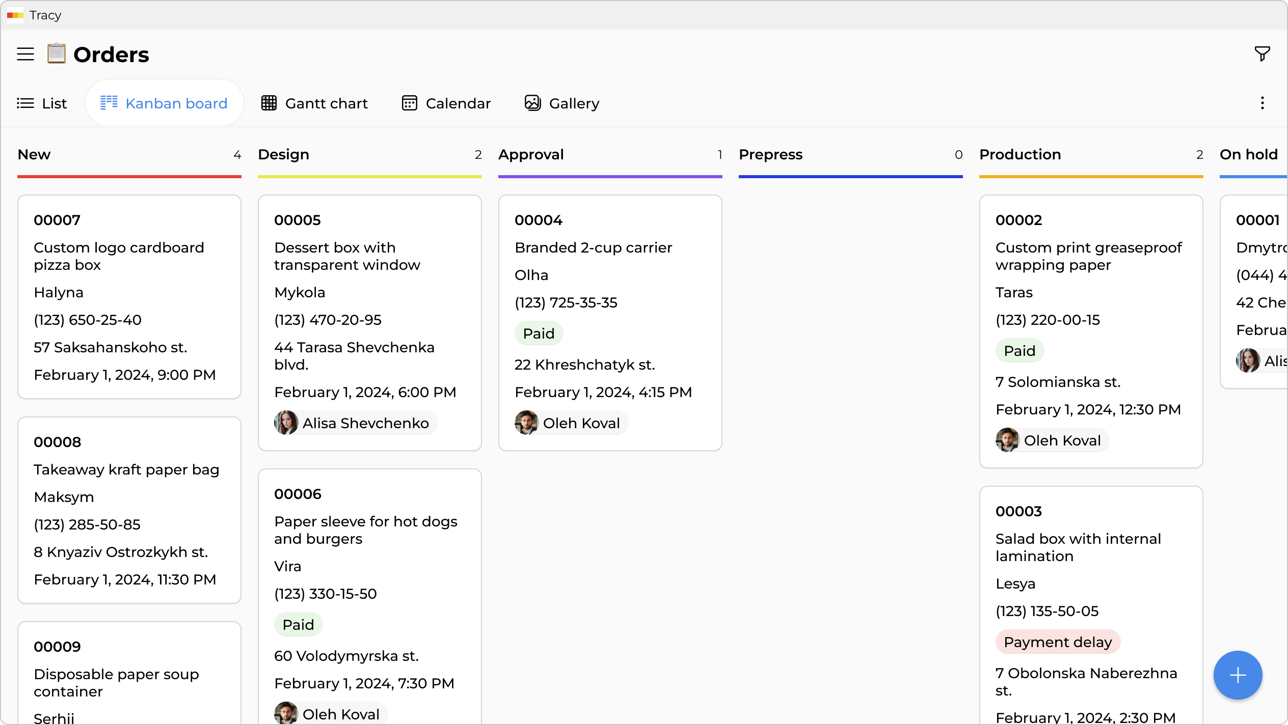 Runs by stage—from mockup to shipment