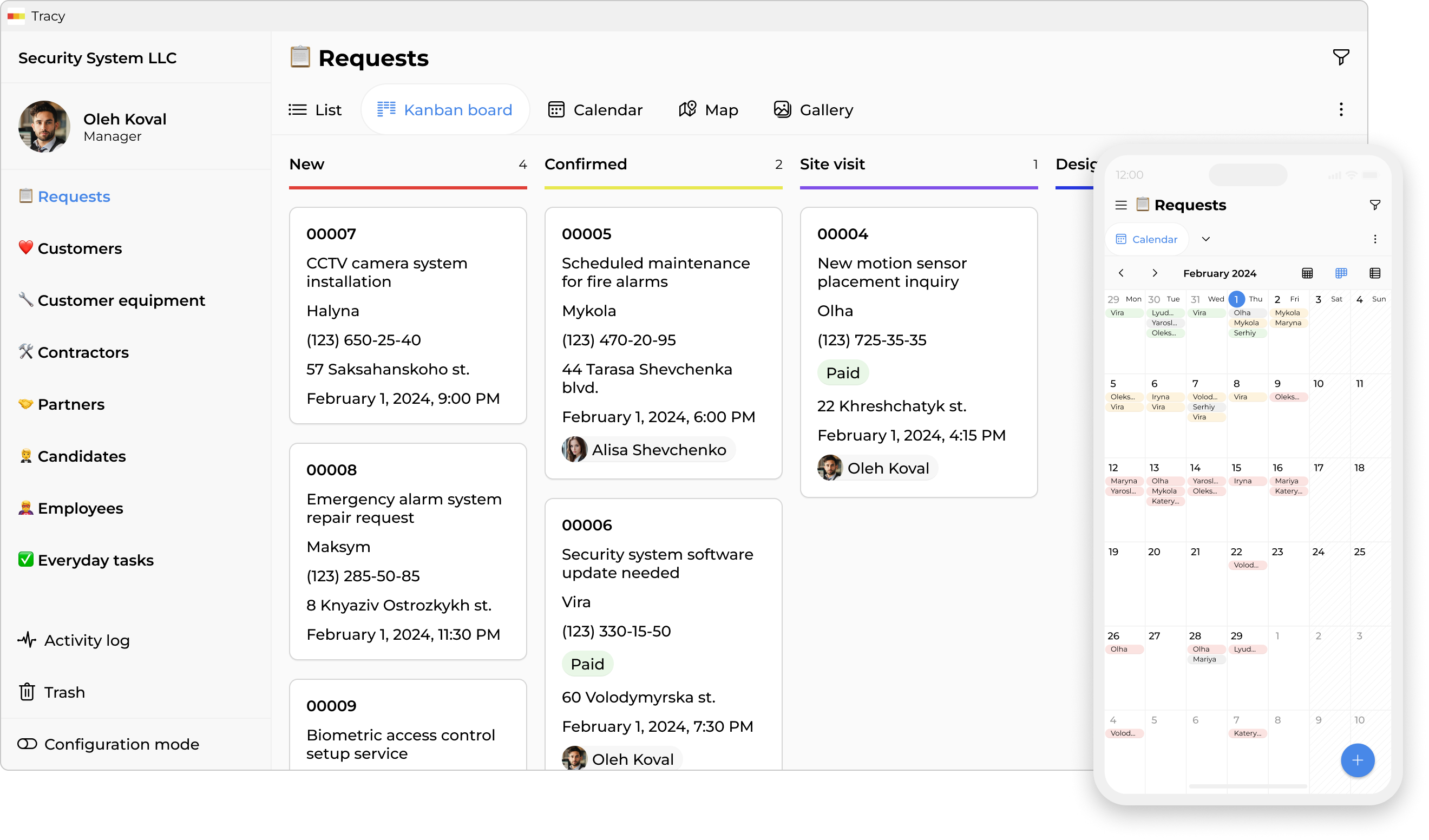 App for security system service