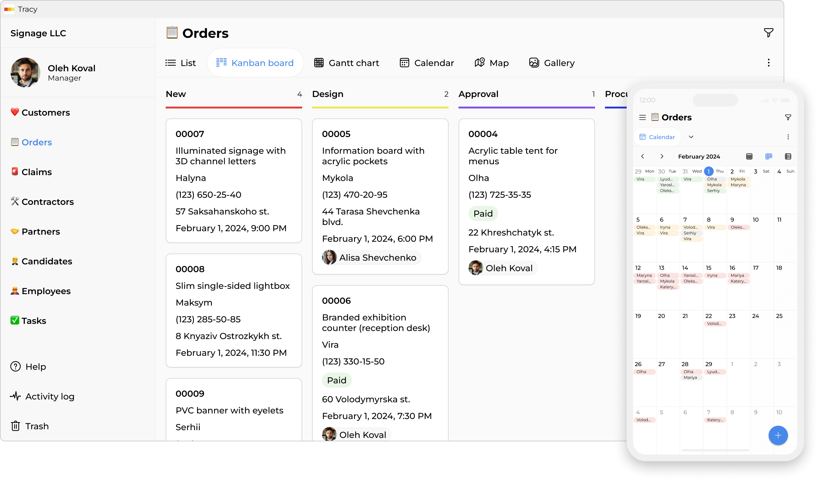 App for signage and advertising structure manufacturing