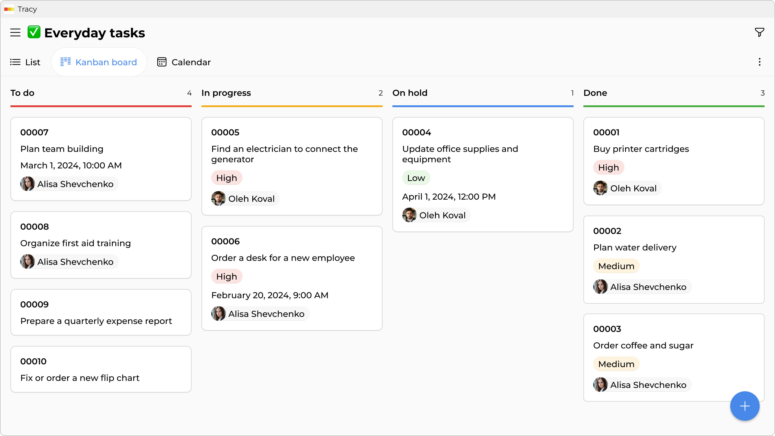 Day-to-day team tasks